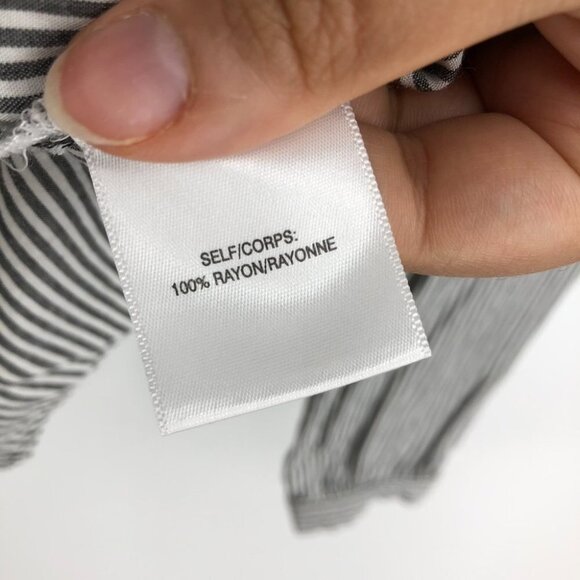 Jane and Delancey button down rayon striped long sleeve round neck top size S - Picture 9 of 11